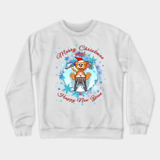 Merry Christmas on Sleigh / Merry Christmas and a Happy New Year/ Year of the Tiger Crewneck Sweatshirt